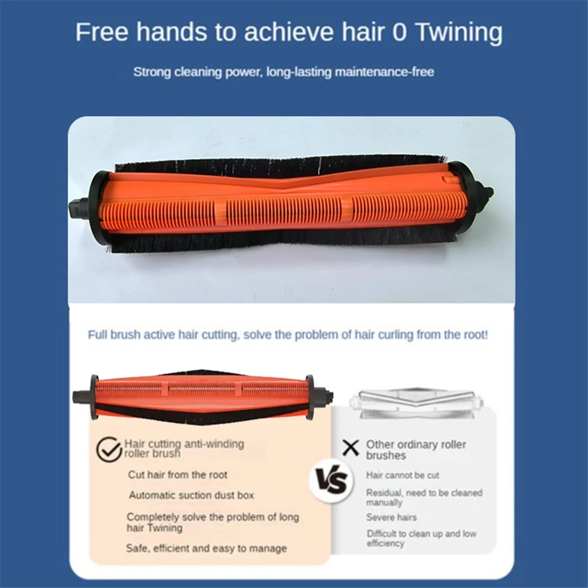 Cepillo de rodillo antienredos para cortar el pelo, piezas de aspiradora Dreame X40 Pro X30 L10s Pro Ultra L30 Ultra L20 Ultra