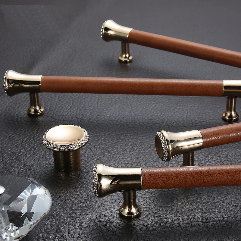 Luxury Zinc Alloy Door Handles For Kitchen Cabinet/ Wardrobe/ Bedroom Knob Furniture brown Handle Z-2121