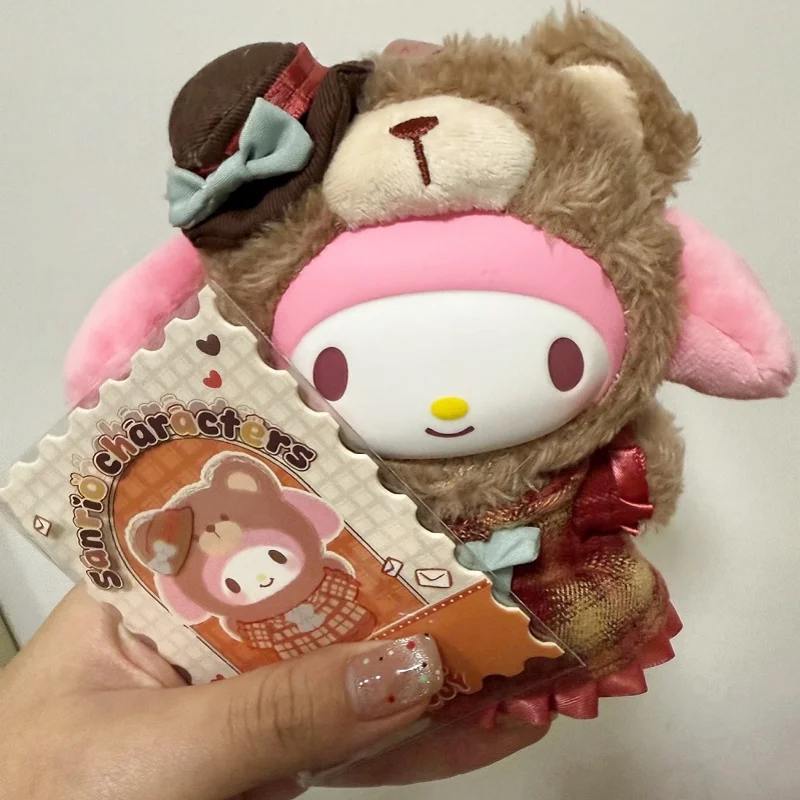 Sanrio personnages Latte bébé série vinyle boîte aveugle jouets Kuromi mélodie Hello Kitty figurines pendentif poupée dessin animé décor cadeau de noël