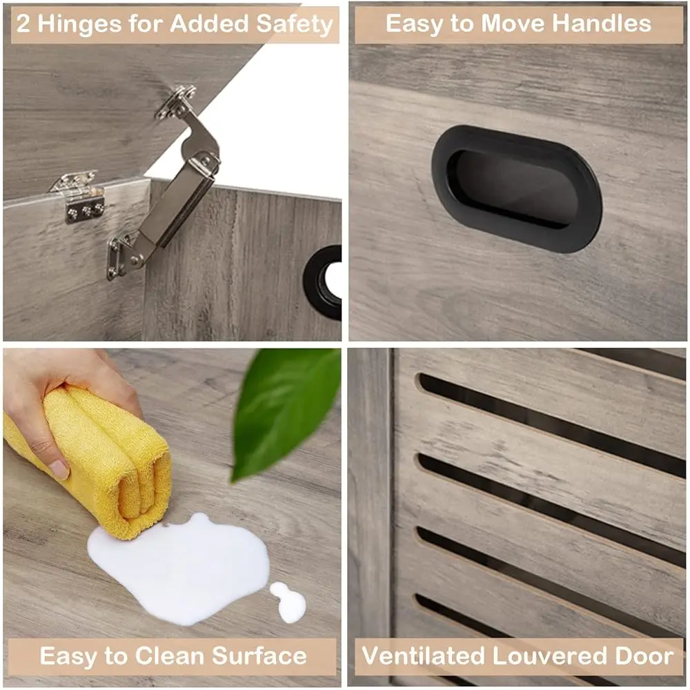 Storage Chest, Flip-Top Wooden Toy Box With 2 Safety Hinges, Retro Entryway Shoe Storage Bench, Sturdy Large Storage Trunk For