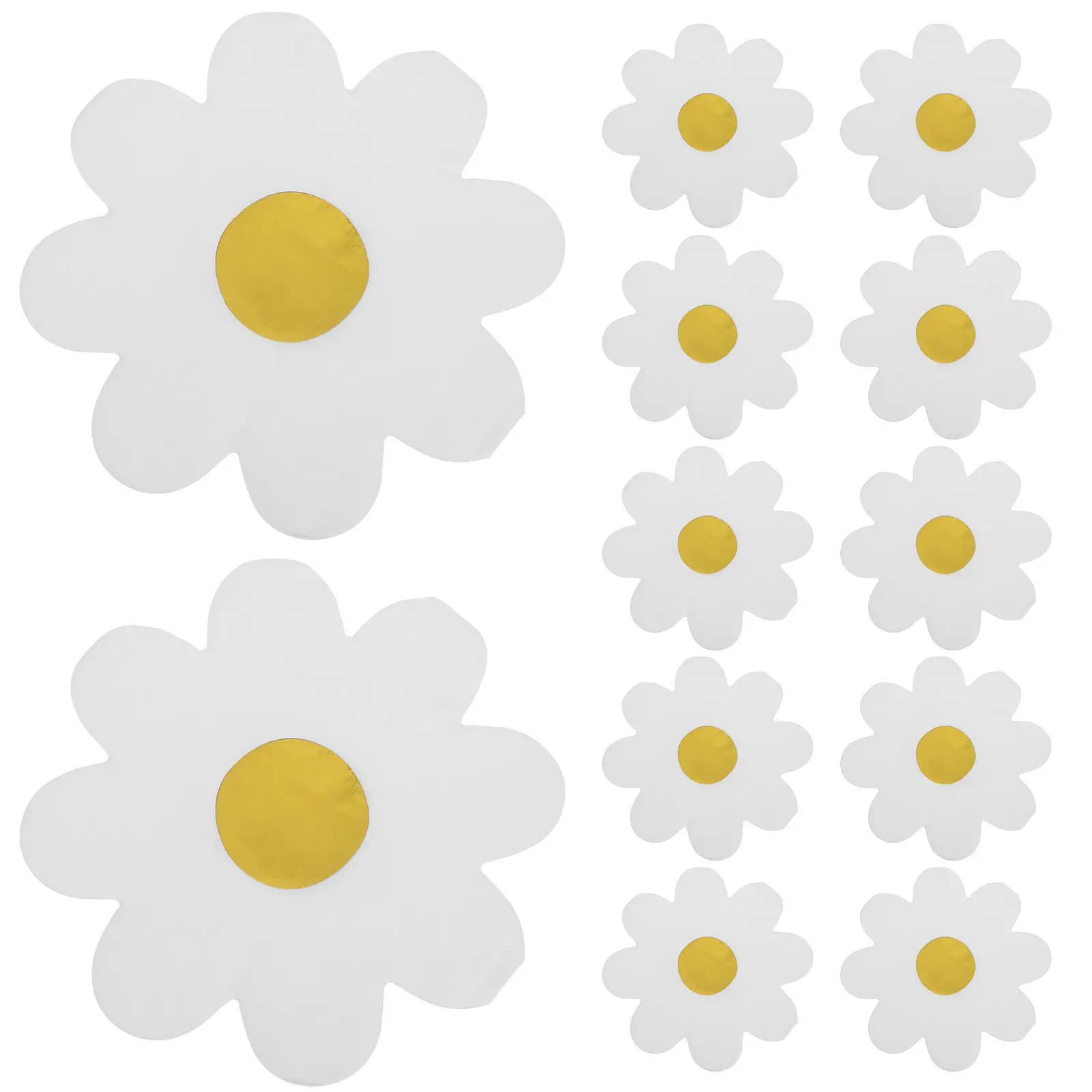 100Sheets Spring Floral Paper Napkins Daisy Flower Shape Decorative Disposable Guest Napkins for Birthday Wedding Garden Tea