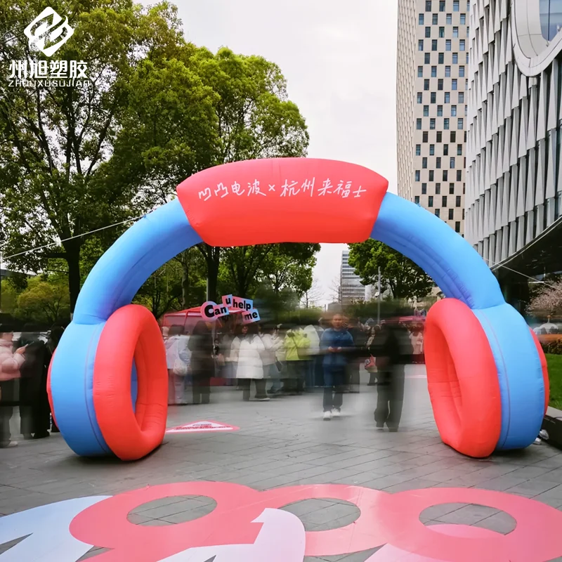 Inflatable Rainbow Headphone Arch Air Model - อุปกรณ์แสดงผลศิลปะสําหรับการตั้งแคมป์กลางแจ้ง, Bazaar, เทศกาลดนตรีและธีมคอนเสิร์ต