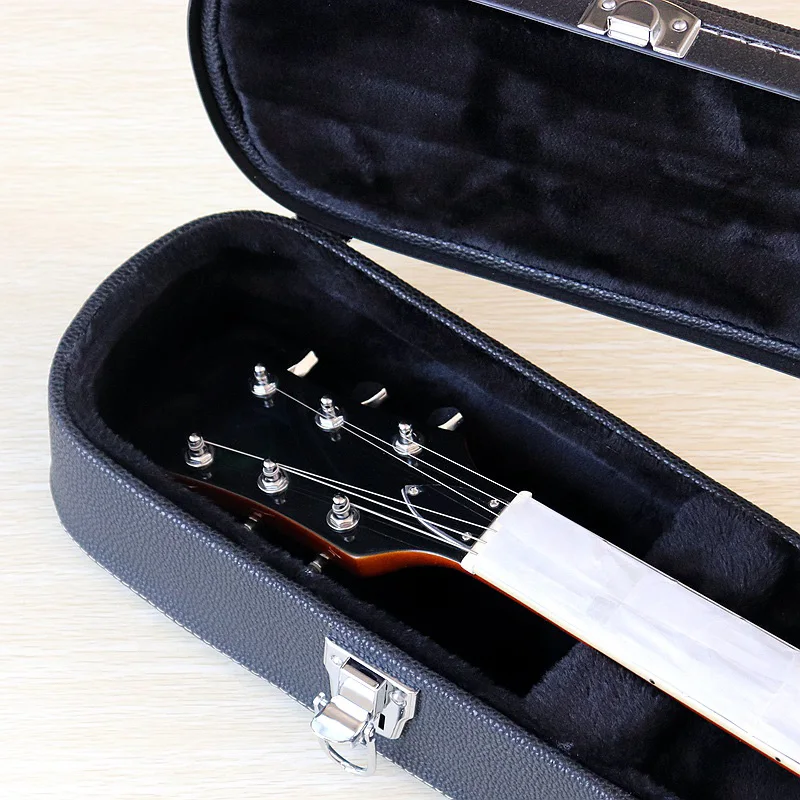 39 Inch Hard Case Black Electric Guitar Case Cover PVC Box Leather Material with Foam Lining