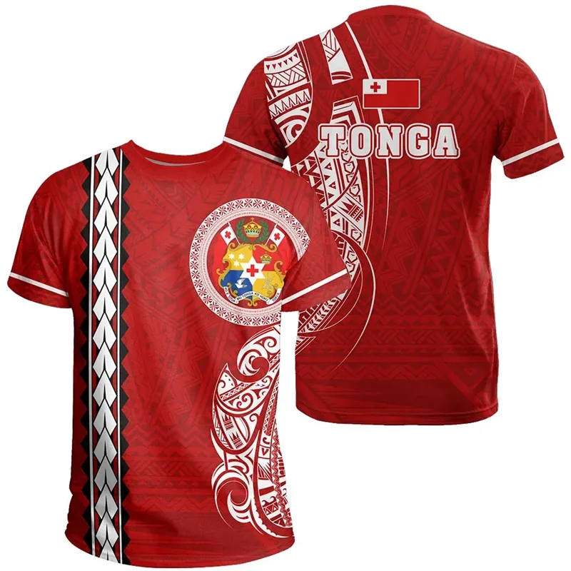 Fashion Tonga T Shirts For Men Summer Casual 3D Printed Polynesia T-shirt Round Neck Short Sleeves