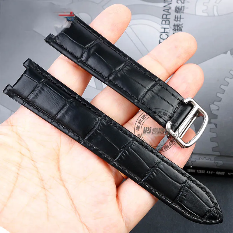 cowhide watchband men women for Cartier PASHA W3108/HPI004 Folding Buckle concave strap 21x15m 20x12mm 18x10mm Send tool