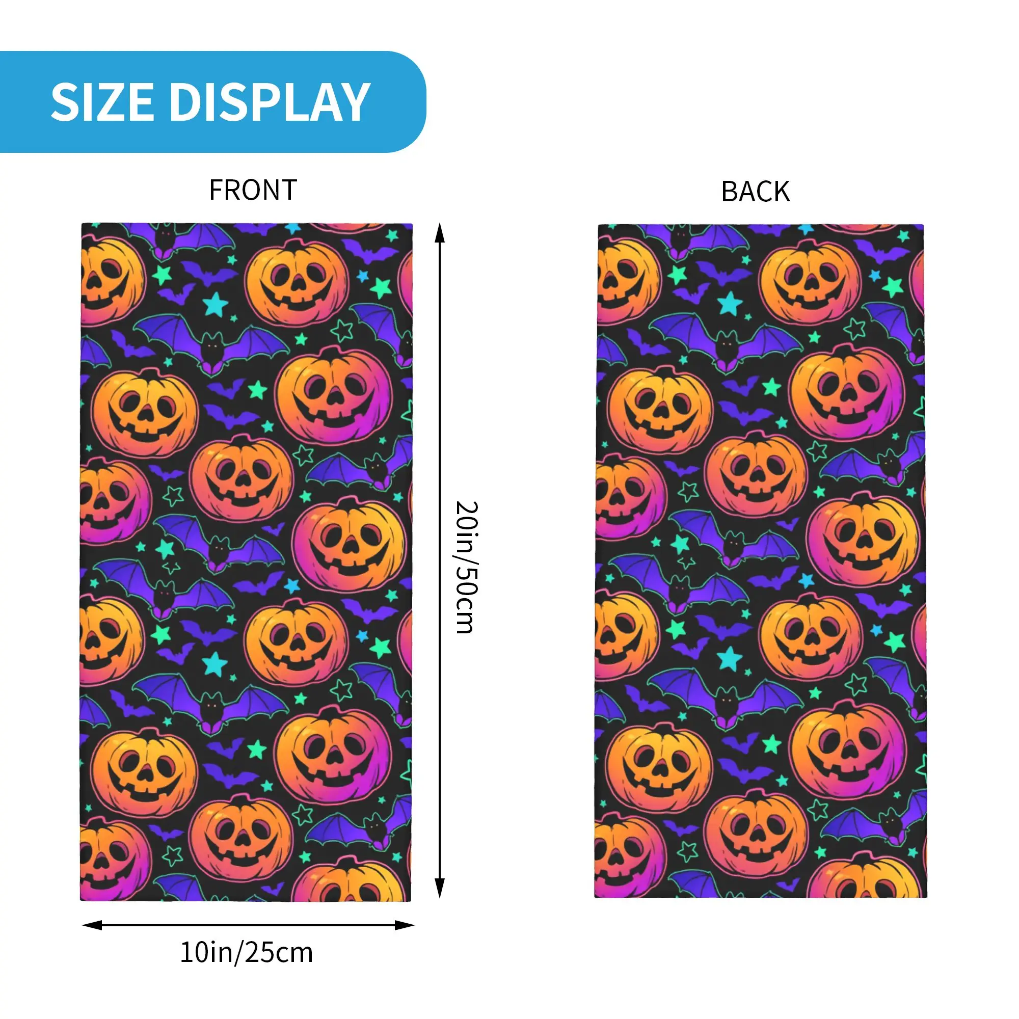 Halloween Pumpkin Bats Gothic Magic Mysterious Horror Winter Headband Neck Warmer Hiking Running Tube Scarf  Face Bandana Gaiter