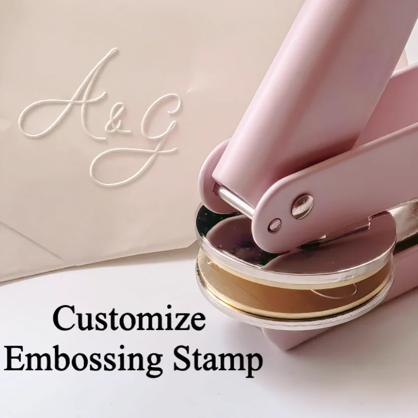 

Customize Embossing Stamp Wedding Monogram Embosser Stamp,Personalized 2 initials Embosser Stamp,Wedding gift,hand held embosser