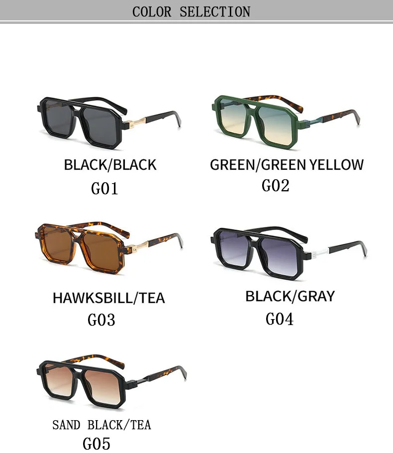 2024 quadratische Sonnenbrille für Männer Vintage-Mode Gläser Sonnenbrille Frauen Trendy Dropshipping Shades Gafas De Sol Hombre Lunette – Detail 10
