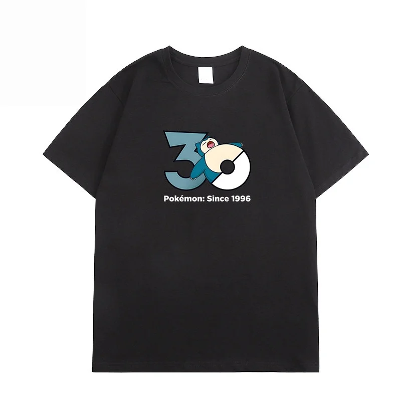 Camiseta de Manga Corta Unisex de Pokémon Anime, Súper Fresca para el Verano, de Algodón Puro, Holgada y Moderna