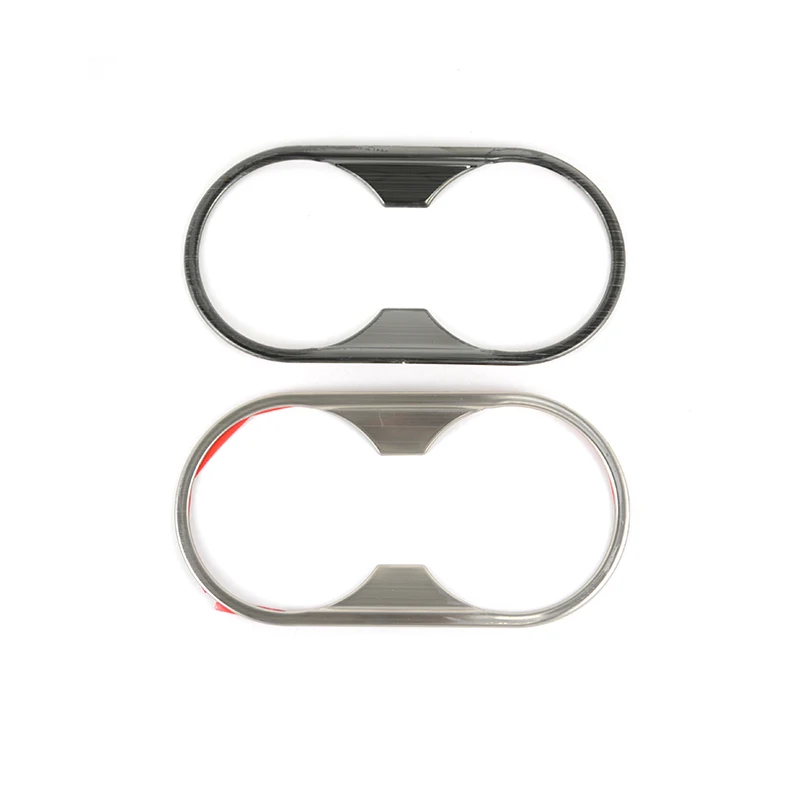Stainless Steel Center Console Water Cup Holder Frame Decoration Cover Trim For Audi A4 B9 2017-2021 Car Styling Interior