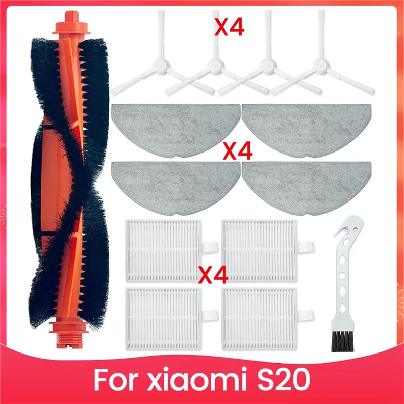 Abmo peças de reposição acessórios para xiaomi s20 robô aspirador pó escova lateral principal filtros hepa almofadas mop