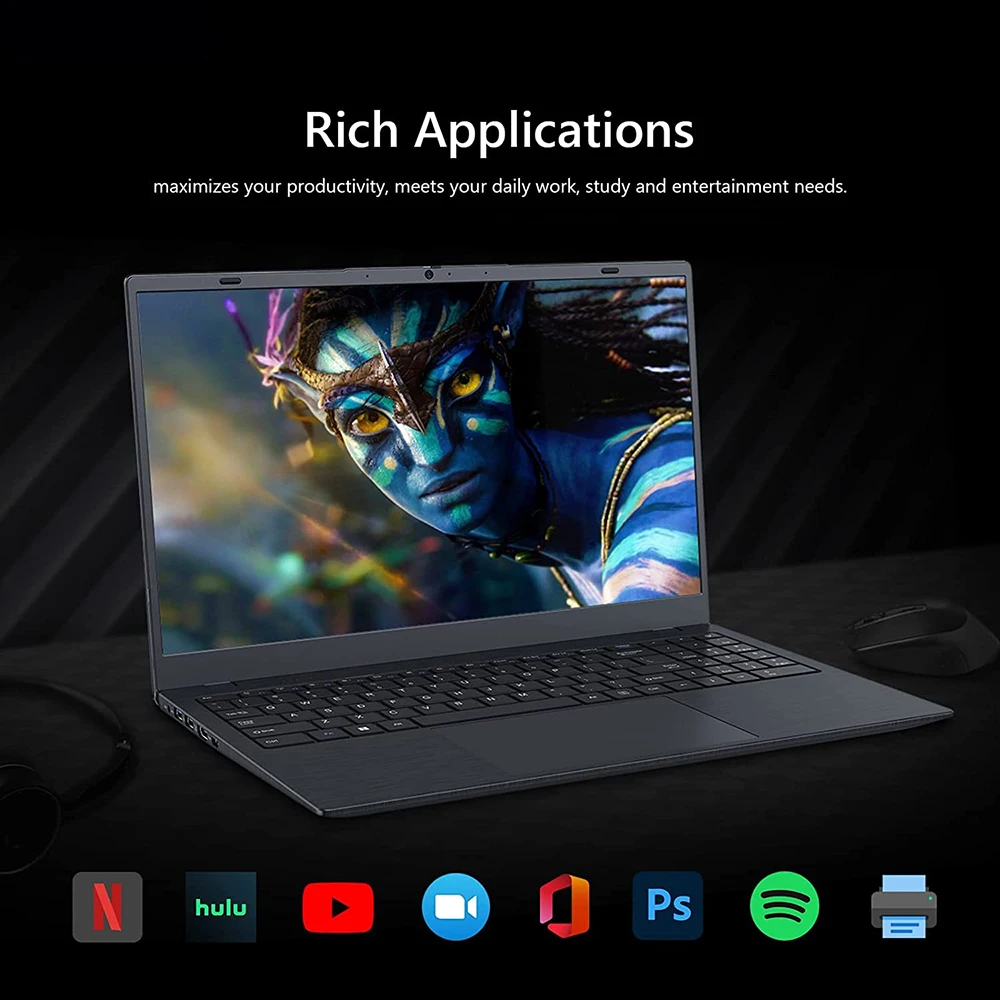 Laptop 15.6 Inch Intel I5-1035G1 16GB RAM 2TB SSD DDR4 HD Camera Fingerprint Unlock 4 Cores 8 Threads 3.6 GHz 5G Wifi Computer