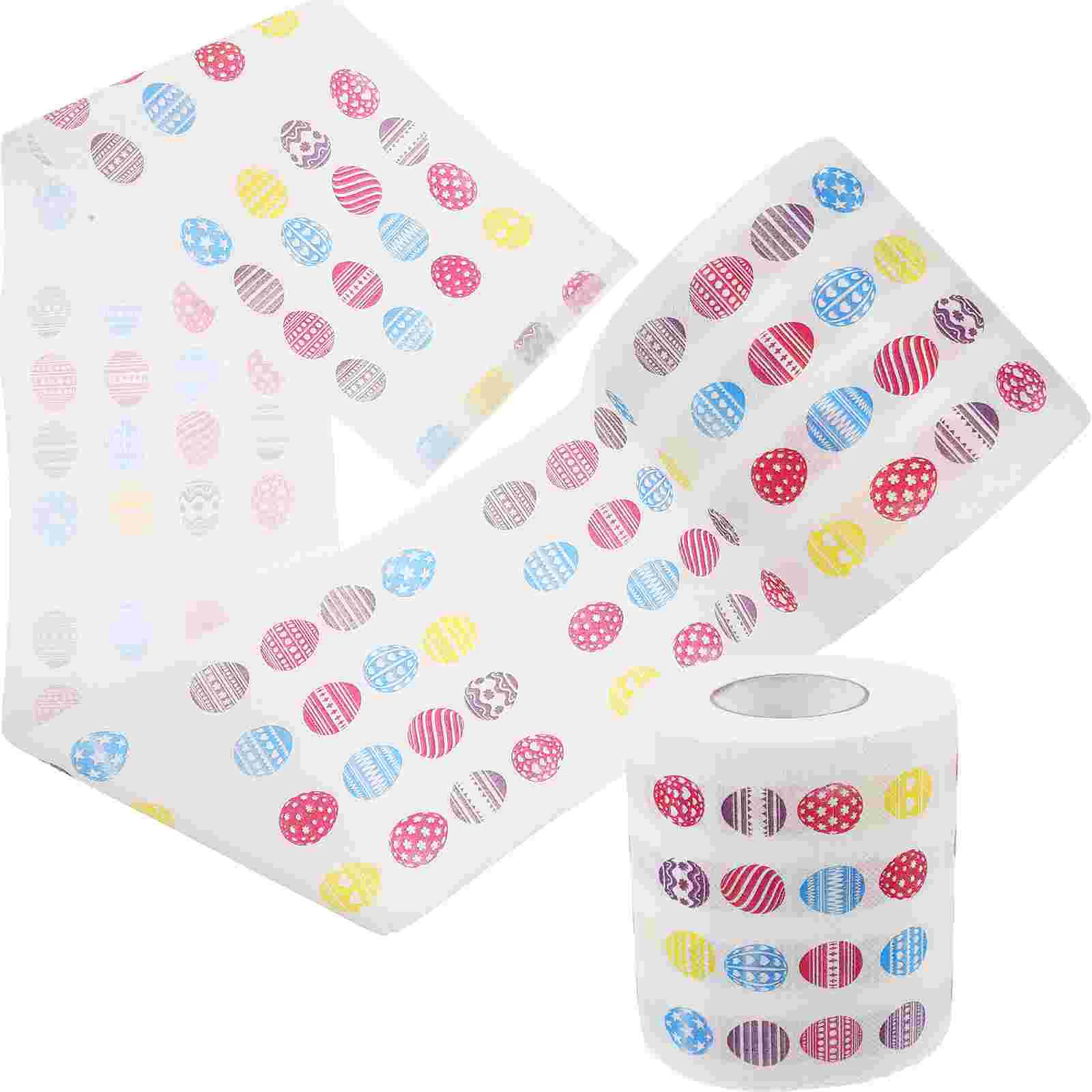 2 Rolls Easter Egg Paper Toilet for Bathroom Tissue Decor Wood Pulp Creative Cute