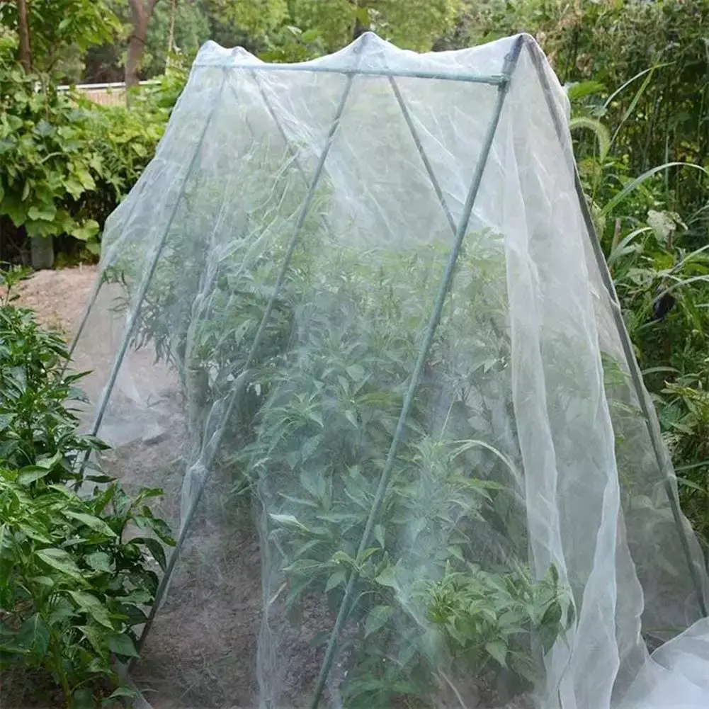 10 ft. x 15 ft. White Garden Netting Protect Plants Fruits Flowers Against Bugs Birds and Squirrels