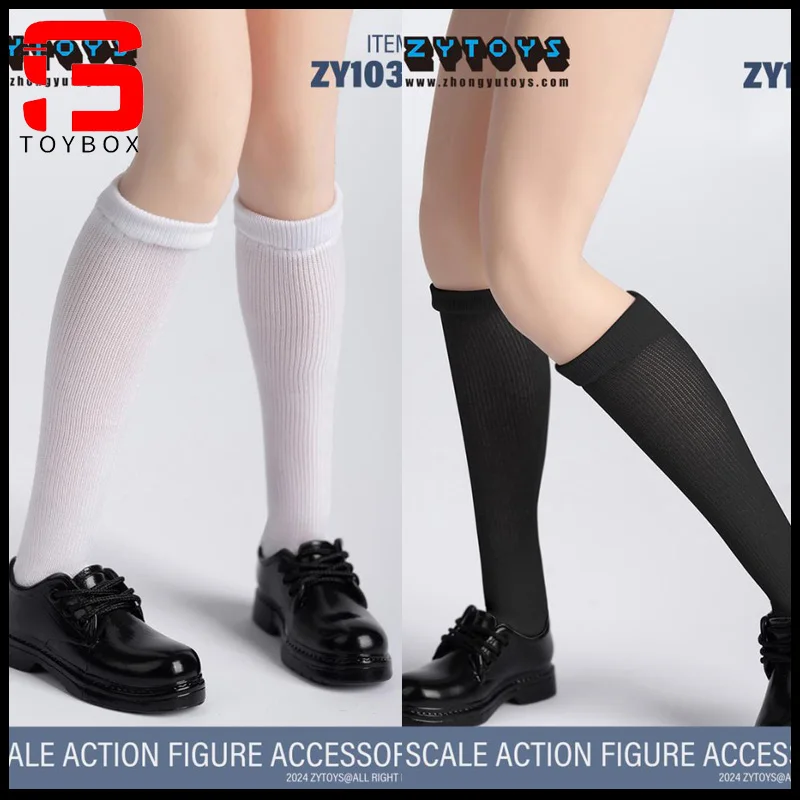 W magazynie ZYTOYS ZY1039 1/6 School Girl White Black Socks Akcesoria do ubrań Model Fit 12'' Female Soldier Action Figure Body