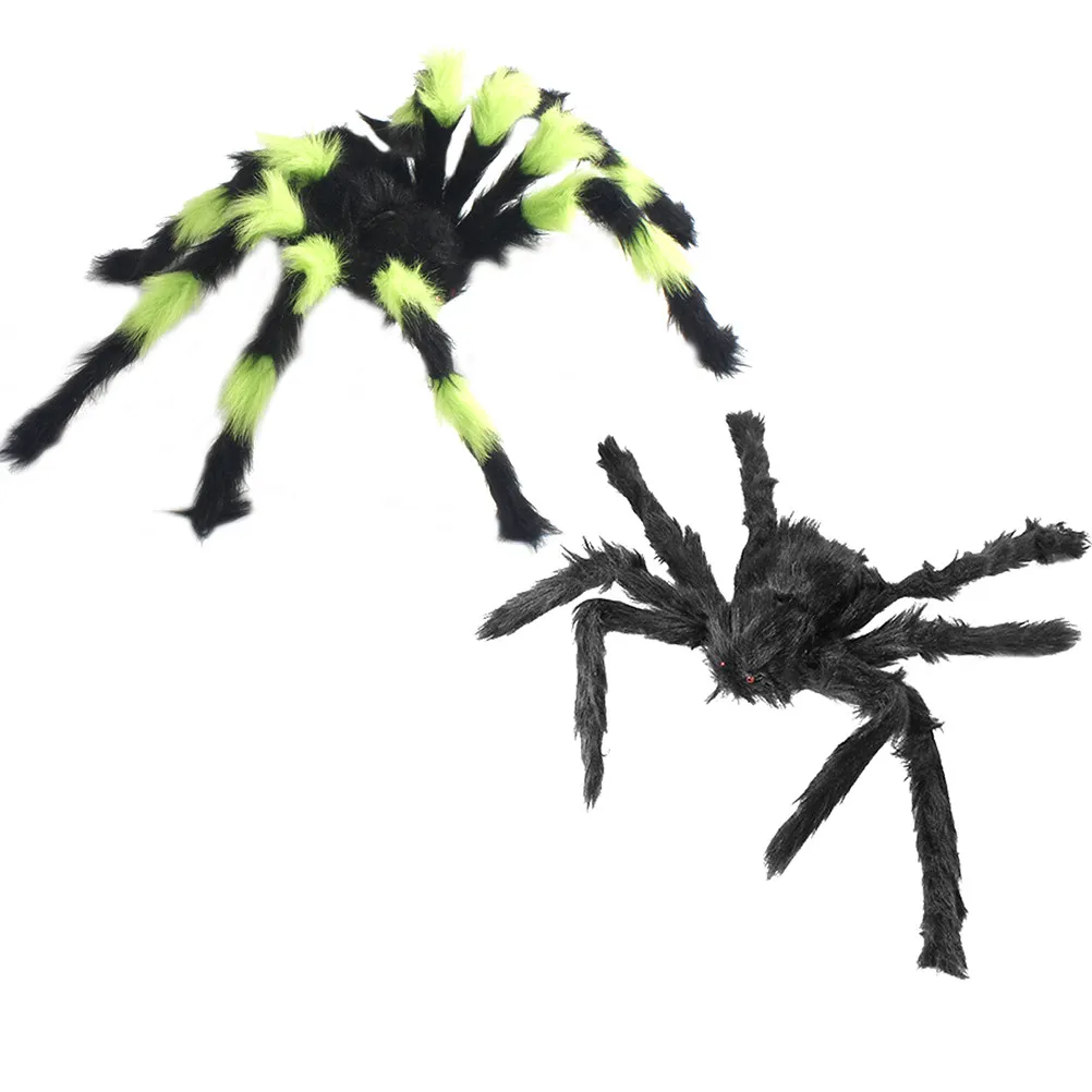 

2 Pcs Cobwebs Halloween Decorations Fake Spider Giant for Artificial Toy Prank Spiders Scary