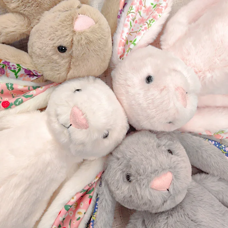 Weiches, flauschiges Osterkaninchen-Plüschtier, niedliche lange Ohren, Kaninchen-Plüschtiere, gefüllte Blumenhasen-Tierpuppe, Heimdekoration, Geschenke für Mädchen
