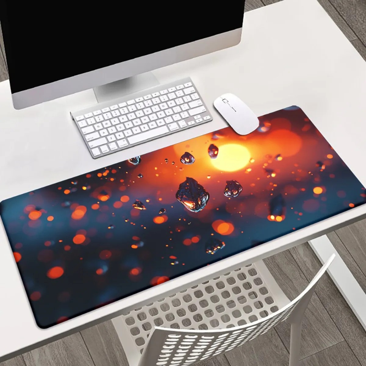 

1pc Celestial Body with Debris Image HD Printed XXL Mousepad, Multi-Functional Rubber Desk Mat for Gaming, Keyboard, and PC, Off