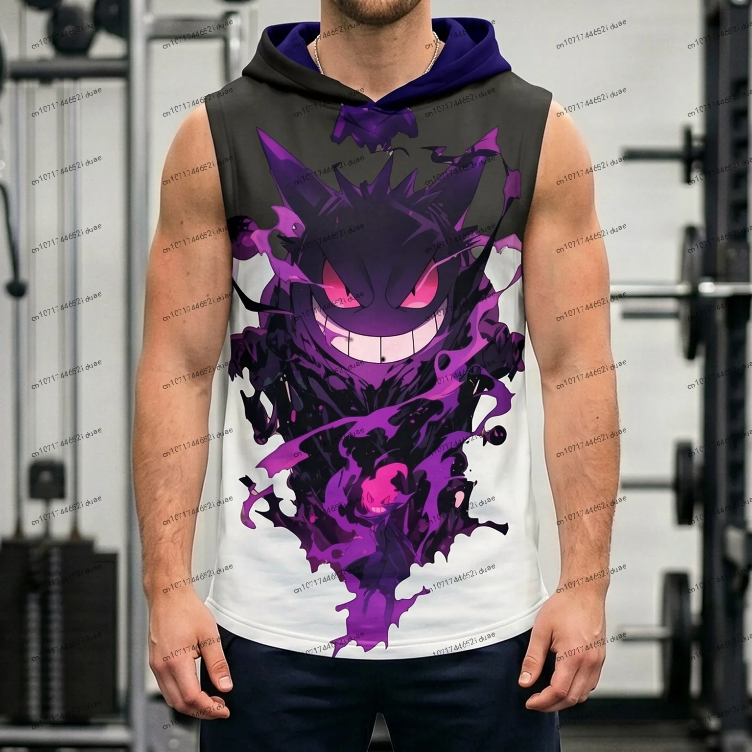 Harajuku-Stil Pokémon Pikachu Herrenweste mit Kapuze, lässige ärmellose Hemden für Herren, neue Clubwear, Gym-T-Shirt, Herrenkleidung, Streetwear