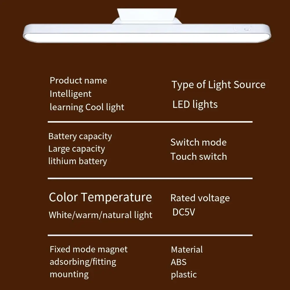 USB Suspended Magnetic Desk Lamp Magnetic 80 Degree Adjustable Office Desk Lamp 3 Brightness Protect Eyes LED Night Light Makeup