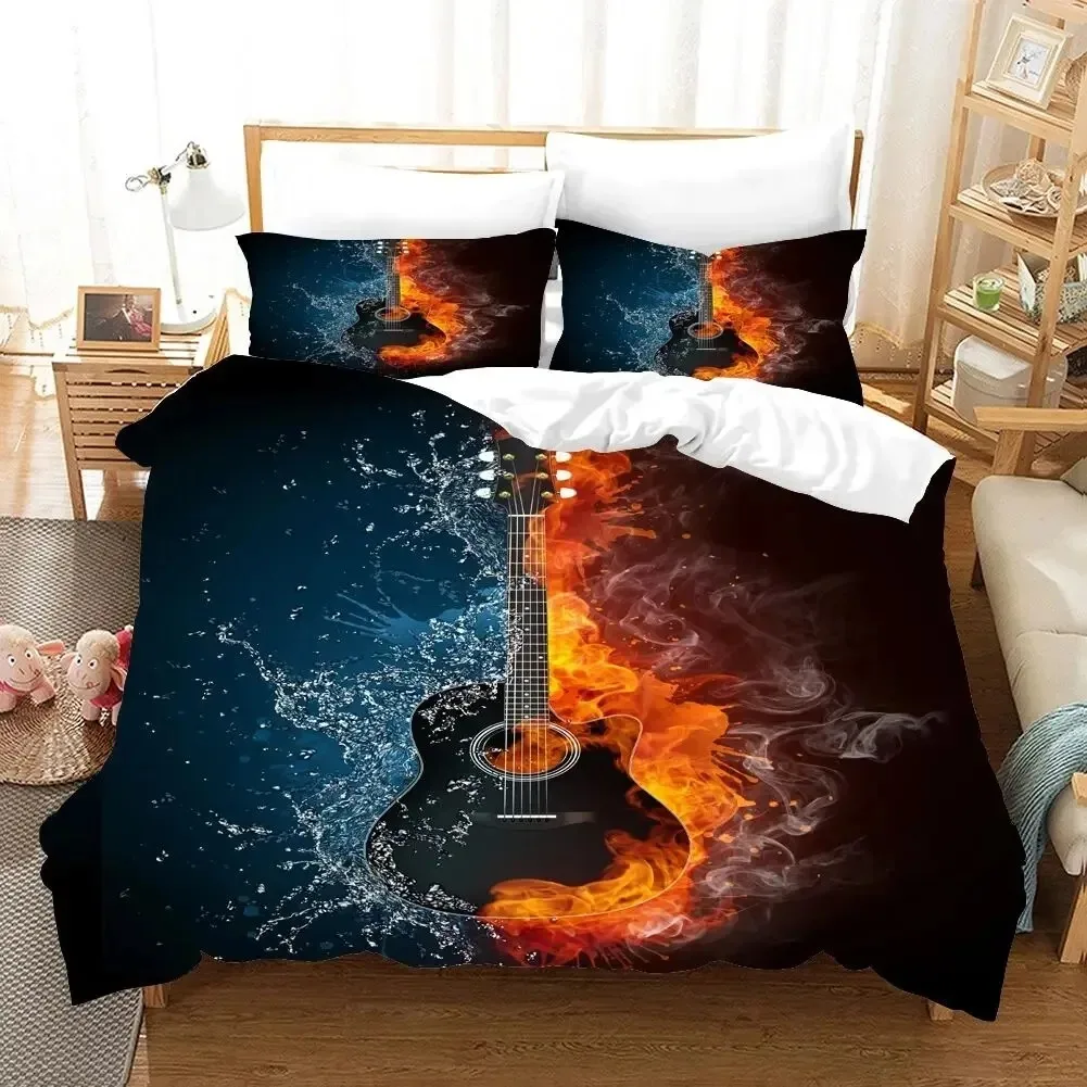 3d Music Bedding Set Digital Printing Bed Linen Queen Size Bedclothes Drop Ship Fashion Design Black And White Duvet Cover Sets