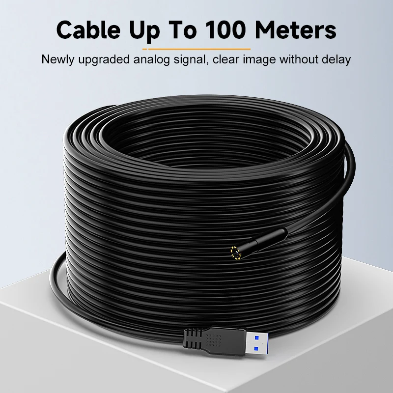 Industrial Endoscope 4.3'' IPS Screen HD1080P 8MM USB Camera 2M-100M Car Pipe Sewer Inspection Borescope 8LED 2600mAh Waterproof image 5