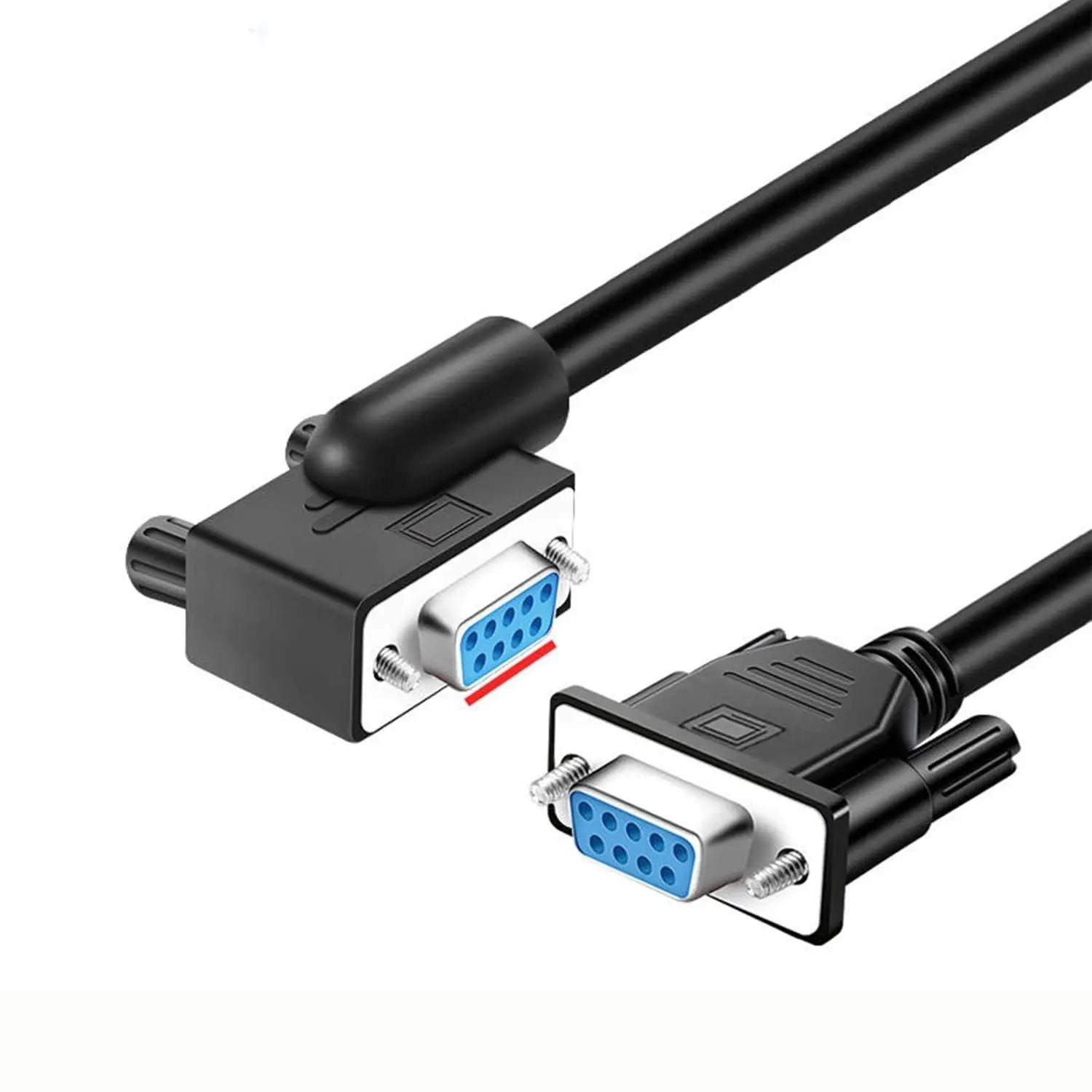 Cabo Serial RS232 DB9 JavicTech, Conector de 9 Pinos Angulado para Esquerda para Porta COM, Modem, PC