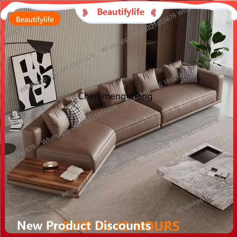 H  New leather sofa special-shaped modern light luxury large flat-floor large-apartment sofa