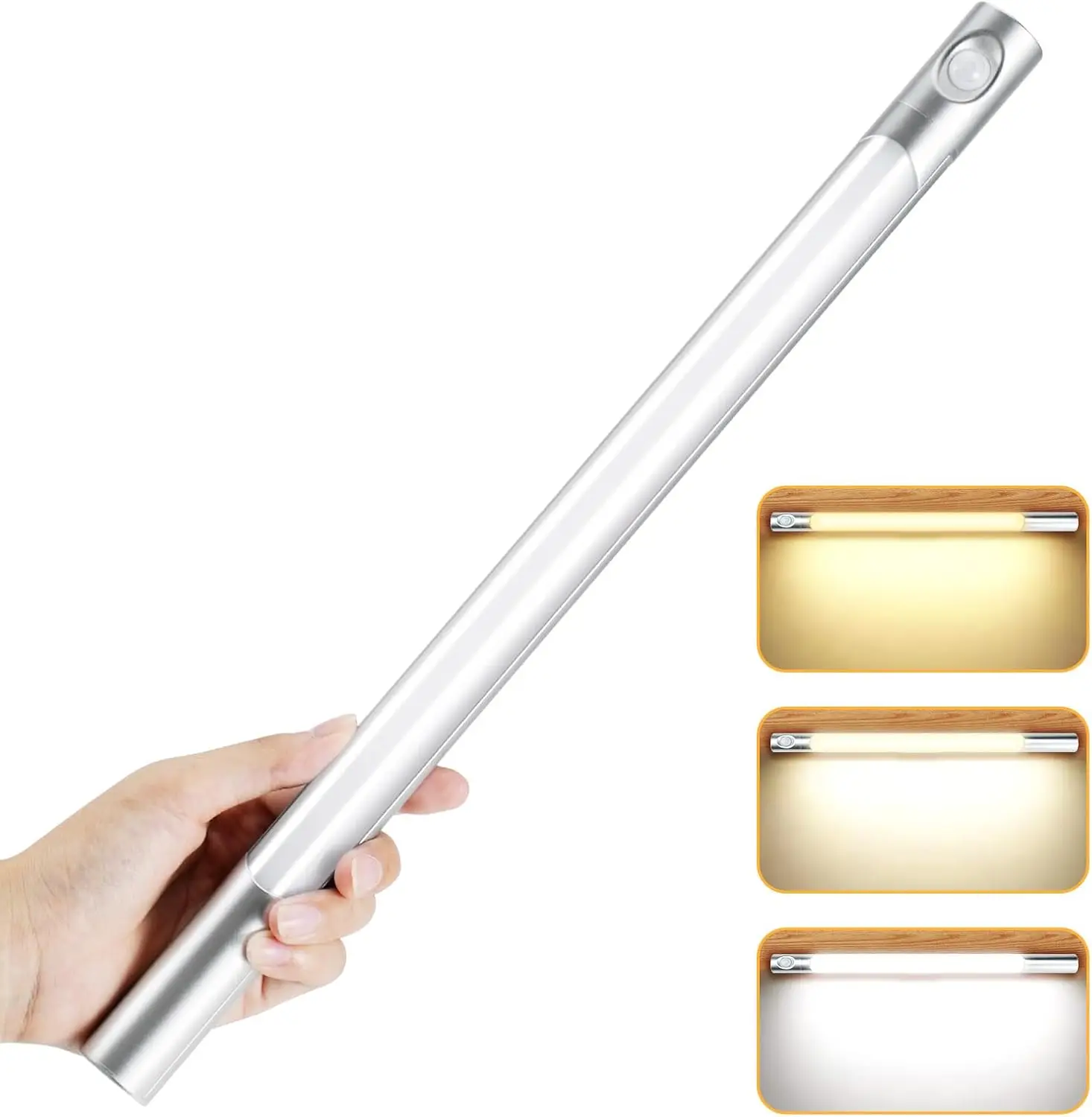 LED Night Light With Sensor Movement Battery 3000mAh Rechargeable Night Lamp Magnetic For Room Kitchen Under Cabinet Lights