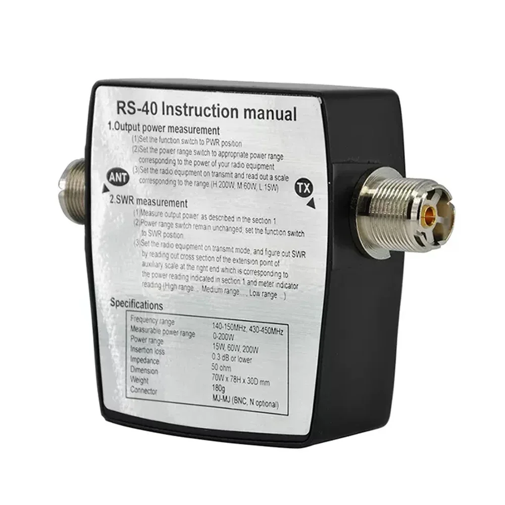 RS-40 SWR/Wattmeter NISSEI 125–525 MHz UHF/VHF M-Typ-Anschluss für TYT Kenwood Baofeng LED-Bildschirm Radio Power Counter