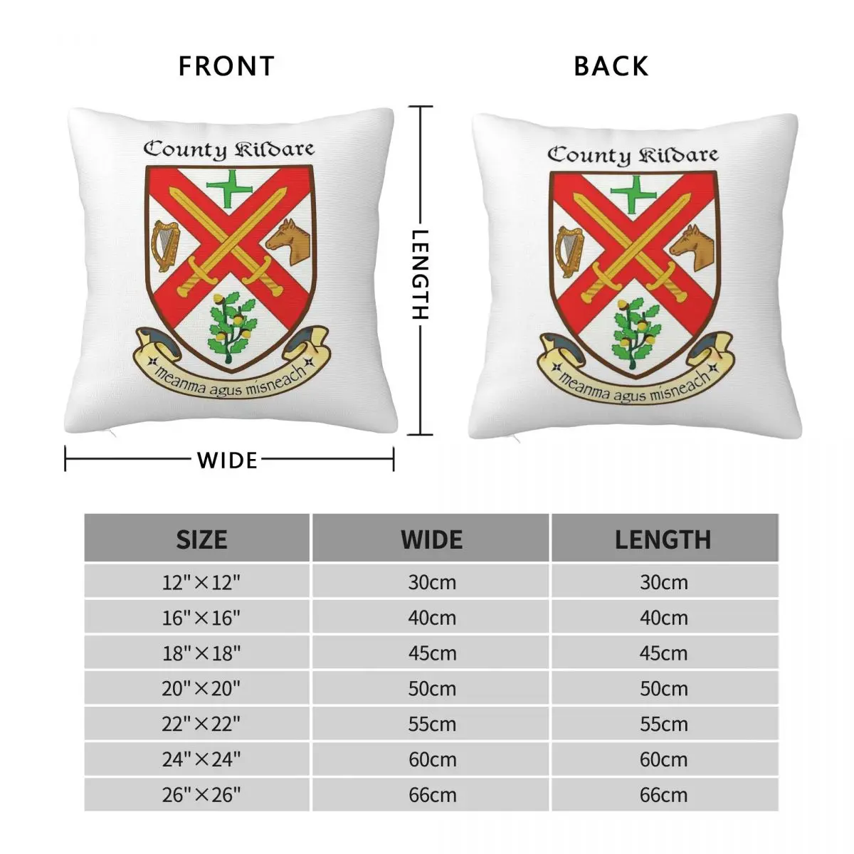 County Kildare Ancient Crest Square Pillowcase Polyester Linen Velvet Creative Decorative Pillow Case Sofa Seater Cushion Cover