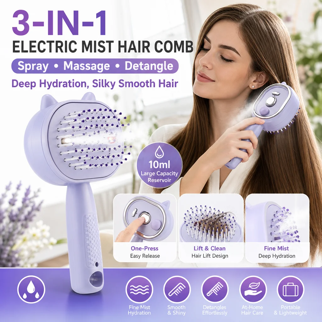 Hair Care Spray - Escova Pulverizadora com Luz LED 3