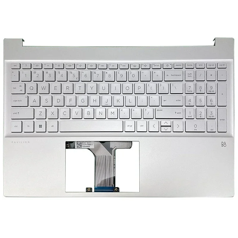 Imagem -03 - Teclado Backlight para Pavilion Nova Versão Original dos Eua Palmrest Prata e Azul M08920001 M08920-001 15-ef 15-eg Tpn-q245 Q246 2023