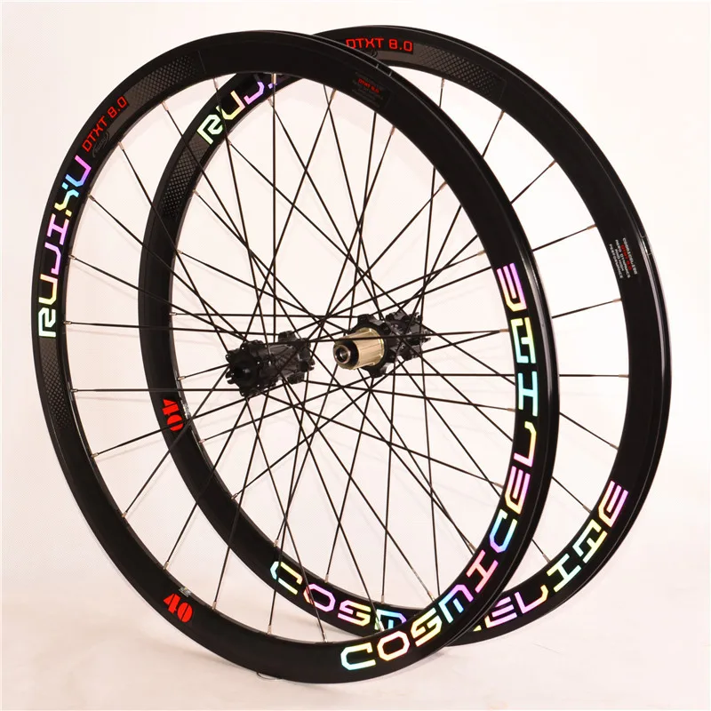 

RUJIXU 700C Aluminum Rim Carbon Hub Wheelset, Center Lock & 6-Bolt Disc Brake