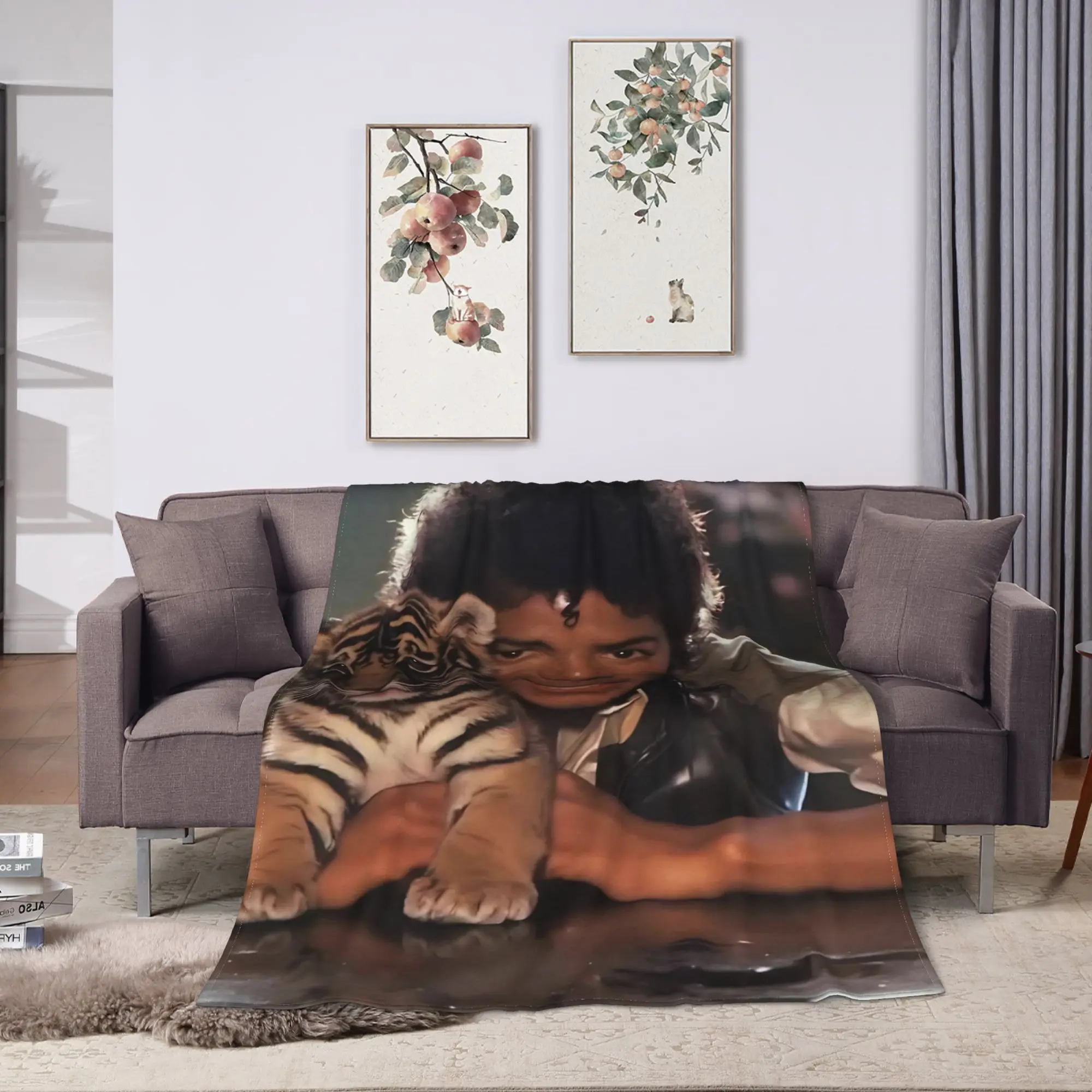 Michaels Jacksons Singer Pop Blanket Velvet Printed   Multifunction Warm Throw Blankets for Bed Couch Bedspreads