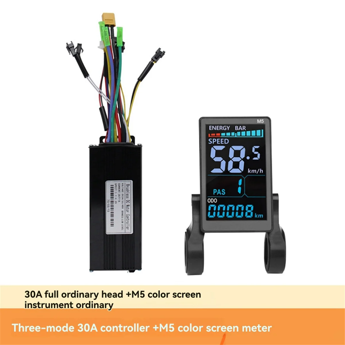 

AB01 M5 Electric Bike Color LCD Display Meter 36V 48V/30A 12 Tube Sine Wave Controller E Scooter LCD Panel for Mountain EBike