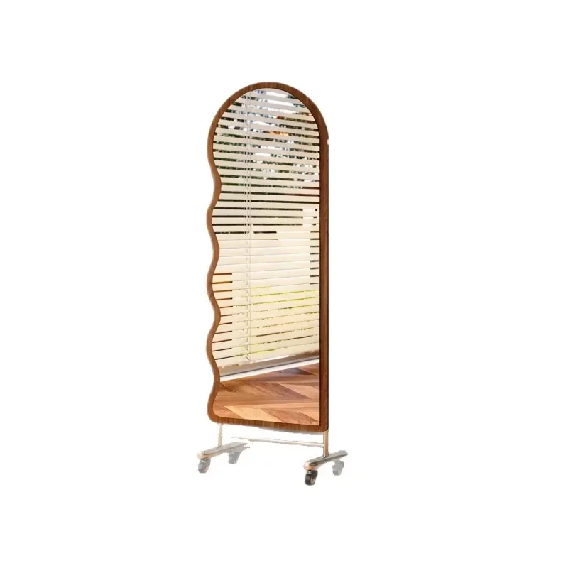 Medieval Wave Edge Pulley Movable Floor-to-ceiling Full-body Mirror Bedroom Home Special-shaped Explosion-proof Glass