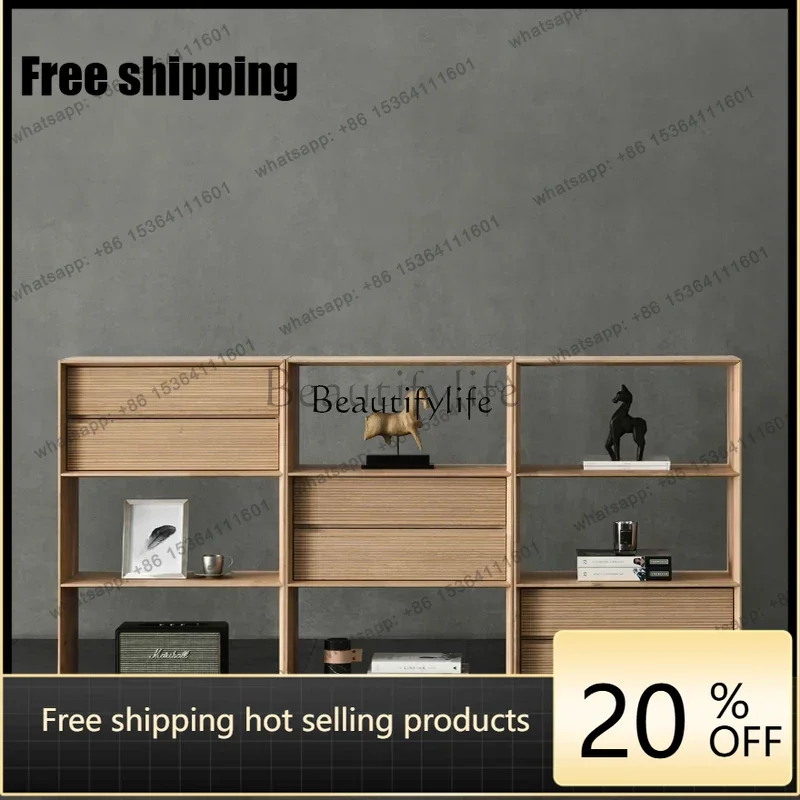 Factory Direct  Nordic Modern Minimalist Solid Wood Storage Rack Combination Sideboard Lacquered Four-Drawer Cabinet