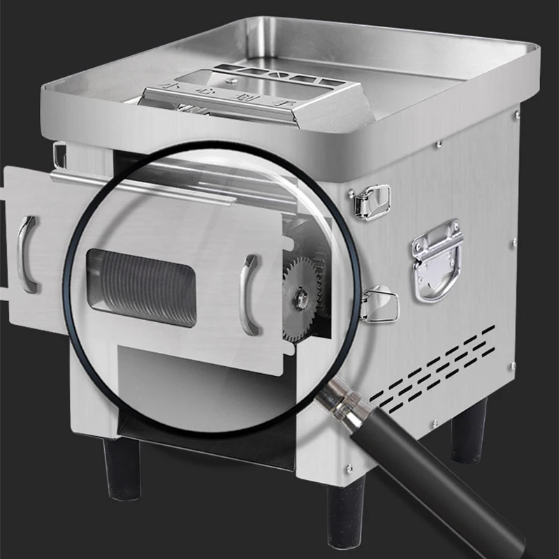 ماكينة تقطيع اللحوم التجارية على سطح الطاولة من الفولاذ المقاوم للصدأ، ماكينة تقطيع وتقطيع وتقطيع الخضراوات متعددة الوظائف