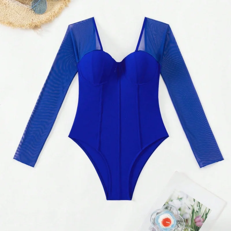 2025Neuer einteiliger Badeanzug mit sexy Rückendruck, Bikini-Überzug, zweiteiliges Set für Damen-Bikini