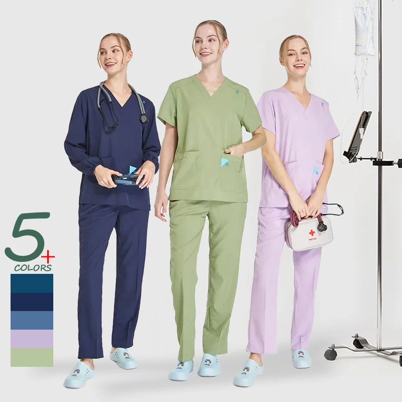 Professional Doctor Clothes Medical Scrubs Set for Women Hospital Surgical Suits 4-way Stretch Pediatric Nursing Uniforms S12