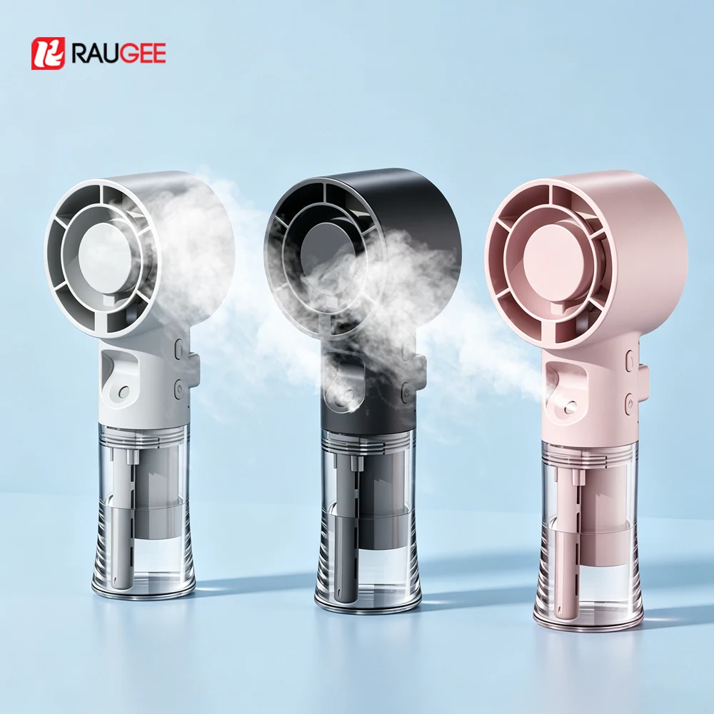 Mini tragbarer Handventilator mit Luftbefeuchter, USB-aufladbar, kleiner Sprühnebelventilator für den Außenbereich, Handventilator mit Wassersprühfunktion
