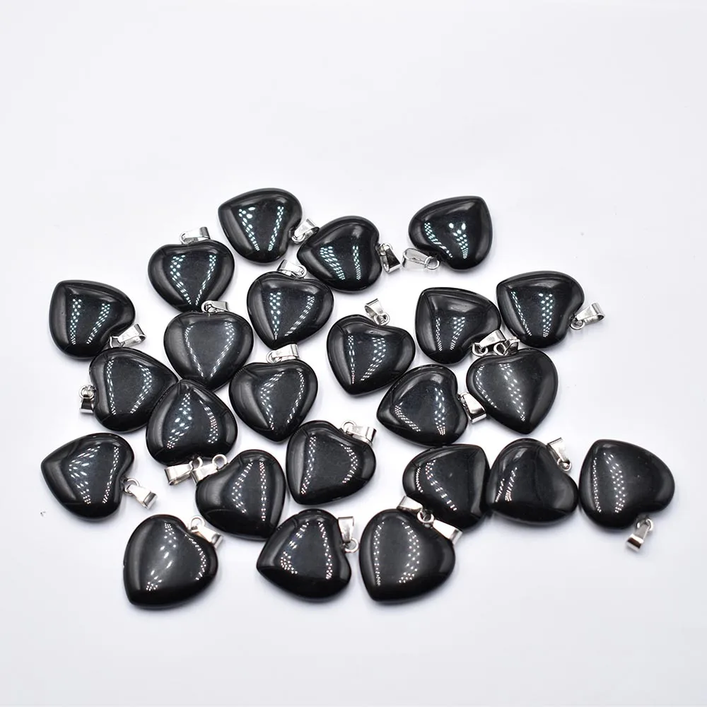 Großhandel 50 Stück/Los Modische 20mm Herz-Naturstein-Amazonit-Anhänger für Schmuckherstellung Kostenloser Versand – Detail 19