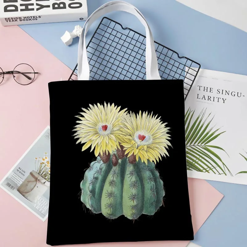 

Custom Plant Cactus Tote Shopping Bags 30x35cm Tote Bag Reusable Handbag Women Shoulder Cloth Pouch Foldable 11.11