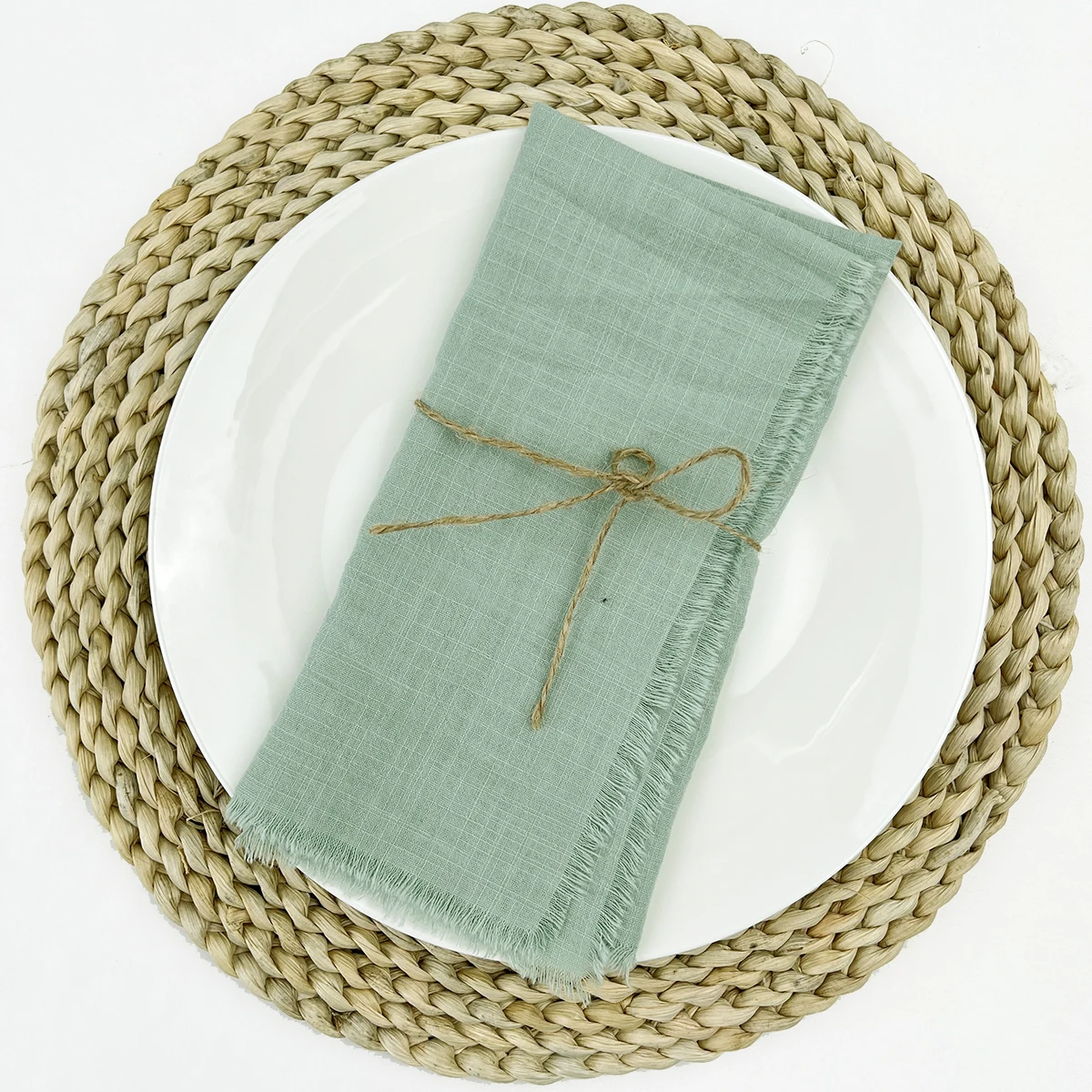 10pcs Sage Green Cloth Napkins Factory Wholesale Serving Cotton Napkins Serviette Gauze Towels Wedding Party Table Decoration