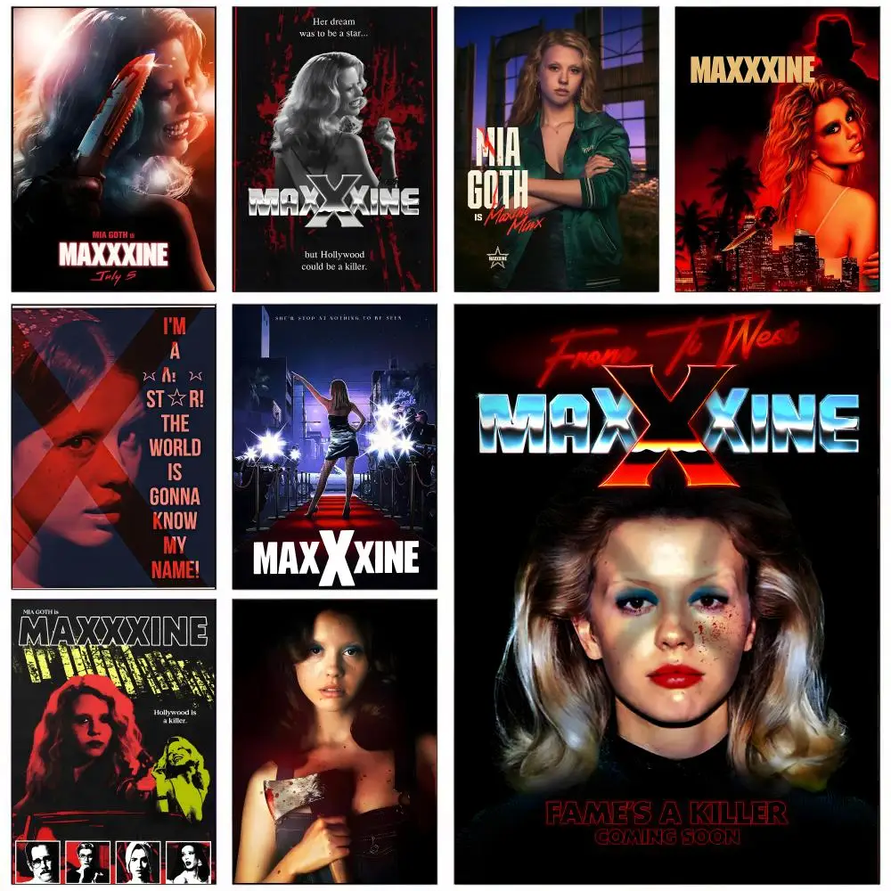 

Movie M-maxxxine Poster For Office Bedroom Coffee Home Decor Durable Waterproof Aesthetic Stickers Wall Art HD Best Gift