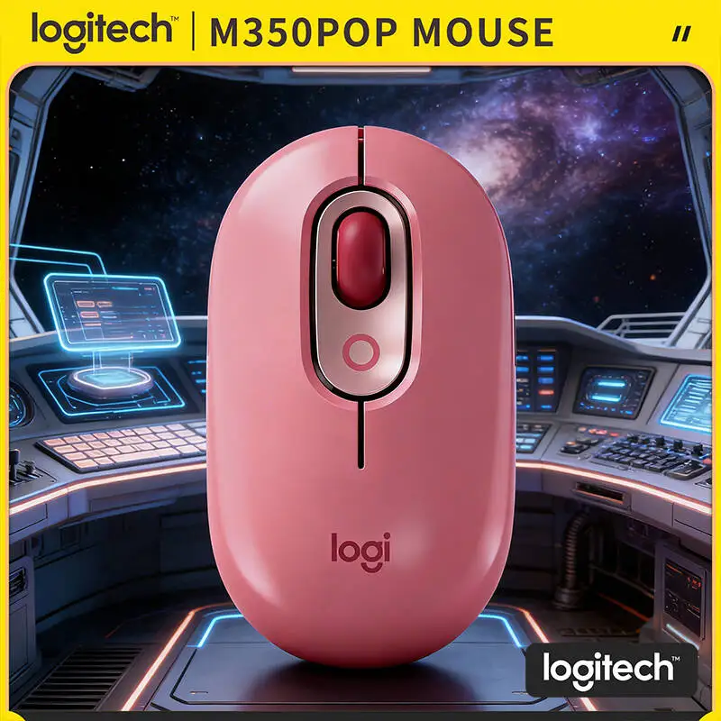 

Eco-Friendly Logitech M350 POP Mouse Recycled Plastic Silent Scroll Multi-Device Tablet PC Mac Office Use
