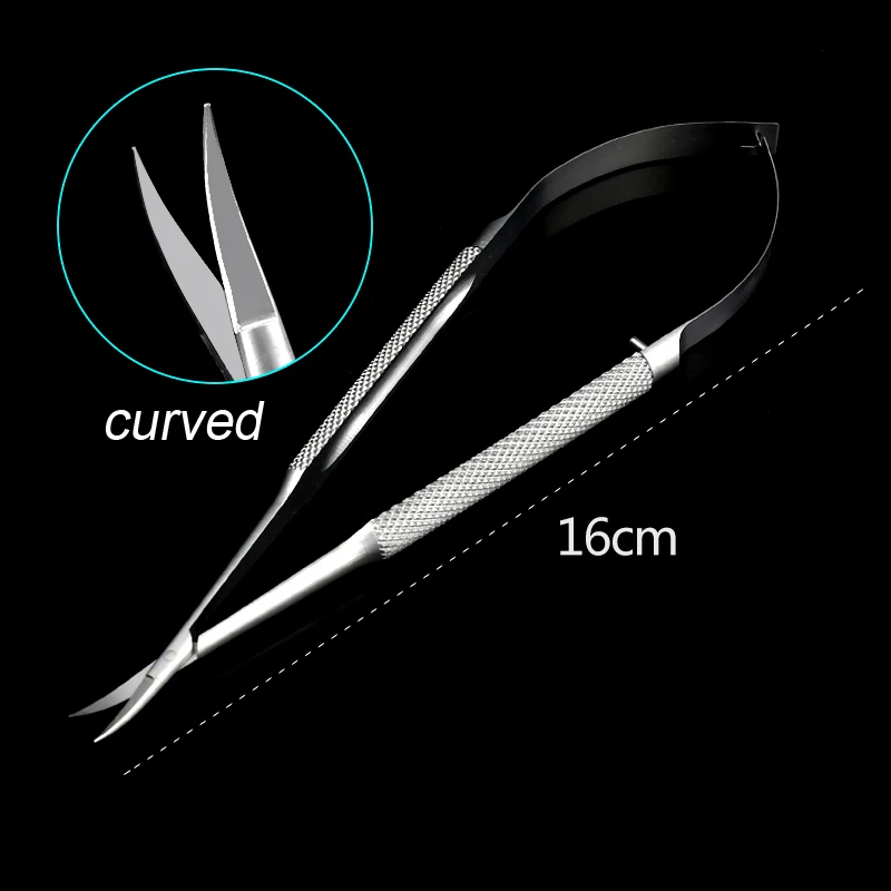 1pcs Curved/Straight Head Micro Castroviejo Cornea Scissors Hand Tool Stainless Steel Instrument Ophthalmic