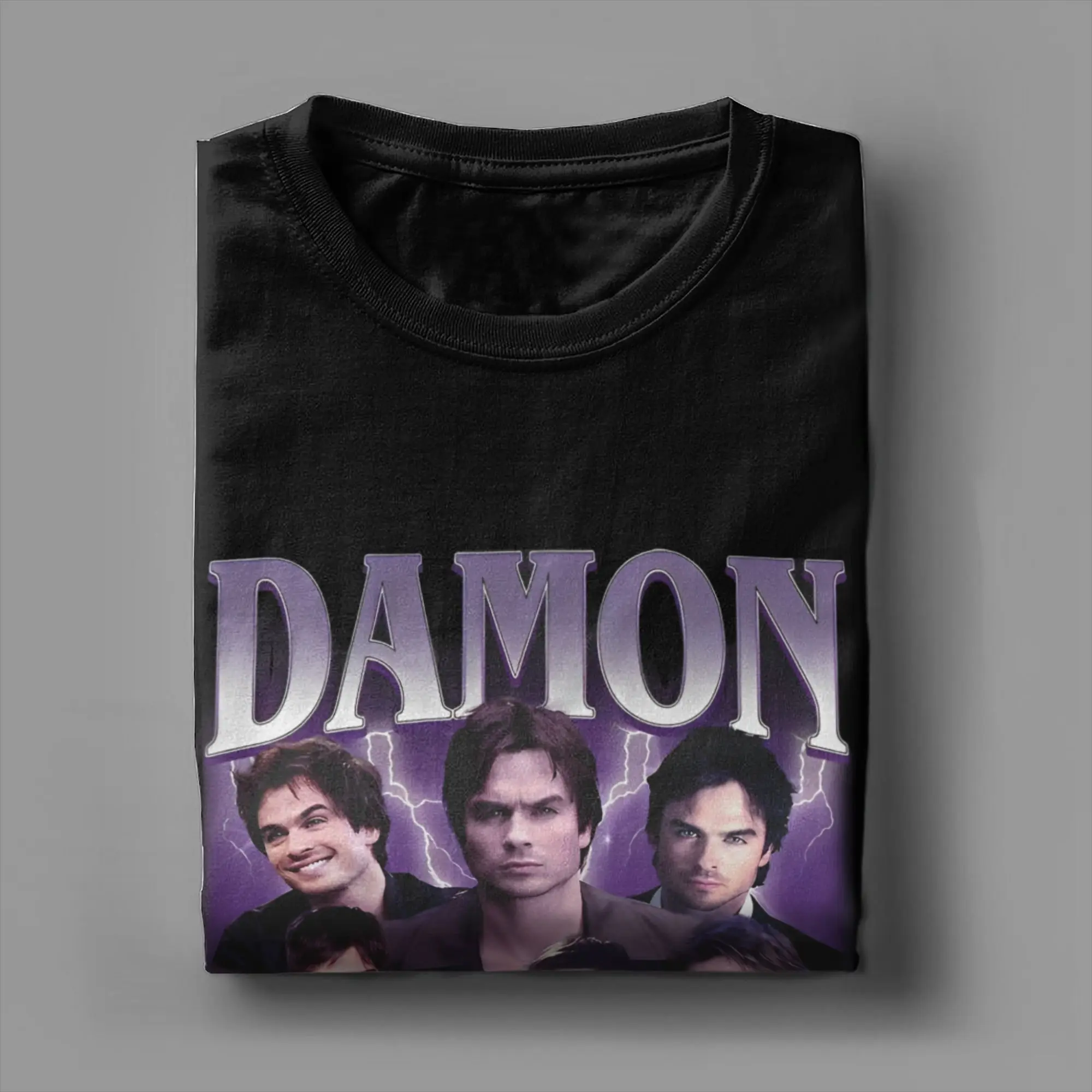 Men Women Damon Salvatore Shirt Cotton New Arrival Tee Shirts The Vampire-Diaries Top Clothing