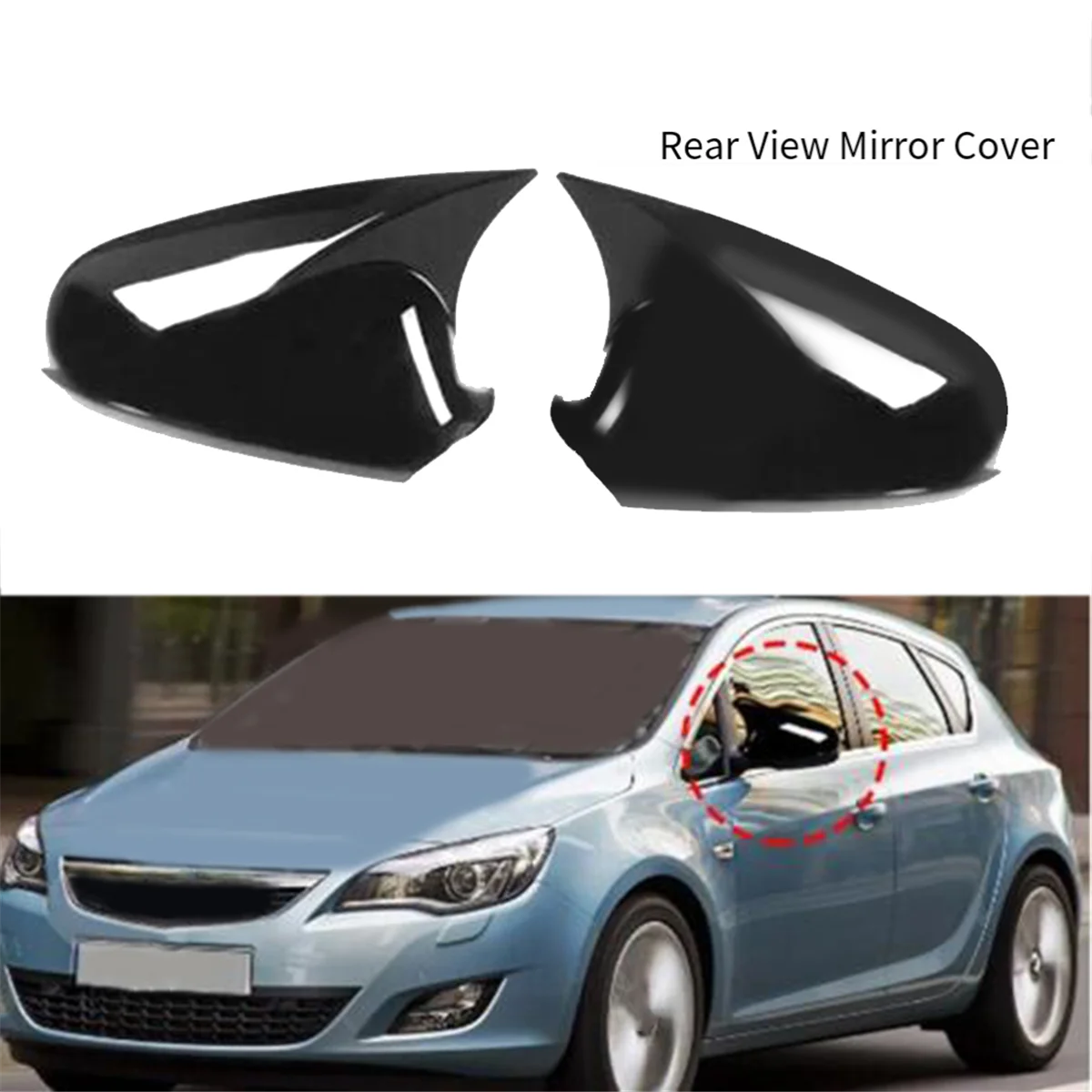 

For Vauxhall Astra Opel Astra J 2010-2016 Gloss Black Wing Mirror Cap Covers Set 13265451 13265452 1428463